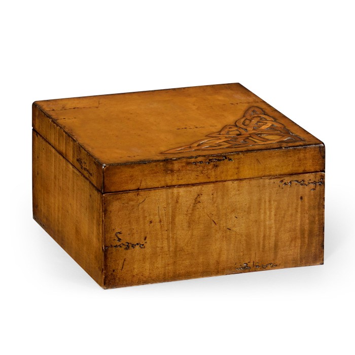 Raised Celtic Veneer Square Box