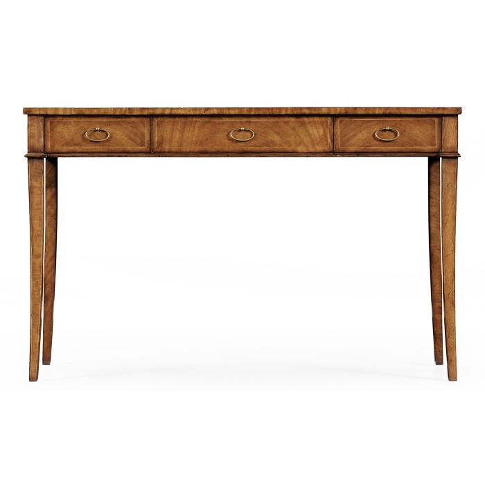 Crotch walnut narrow desk or side table