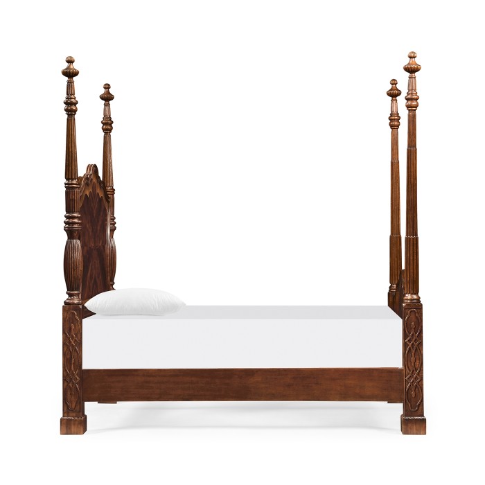 Four Poster Mahogany UK Queen Bed
