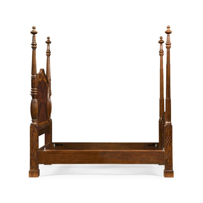 Four Poster Mahogany UK Queen Bed