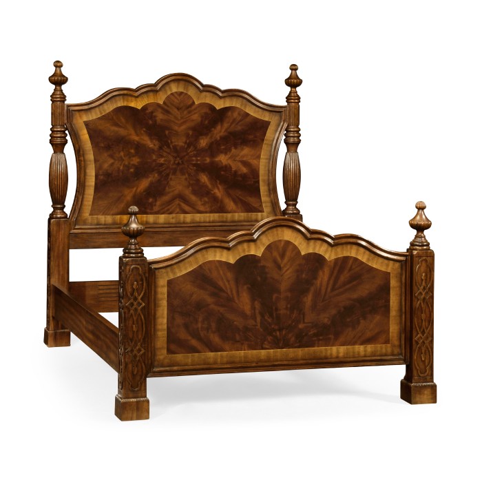 Four Poster Mahogany UK Queen Bed
