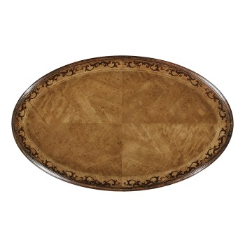 Walnut & satinwood oval lamp table