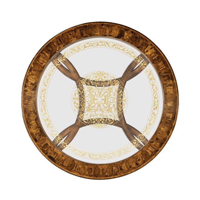 Circular Oyster & Églomisé Coffee Table