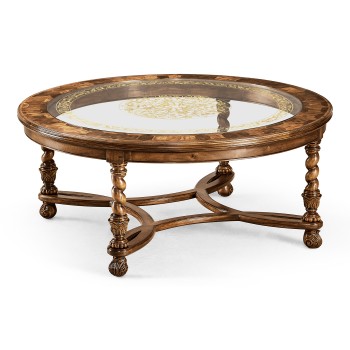 Circular Oyster & Églomisé Coffee Table
