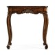 Mahogany Four Legged Square Side Table Scallop Shells