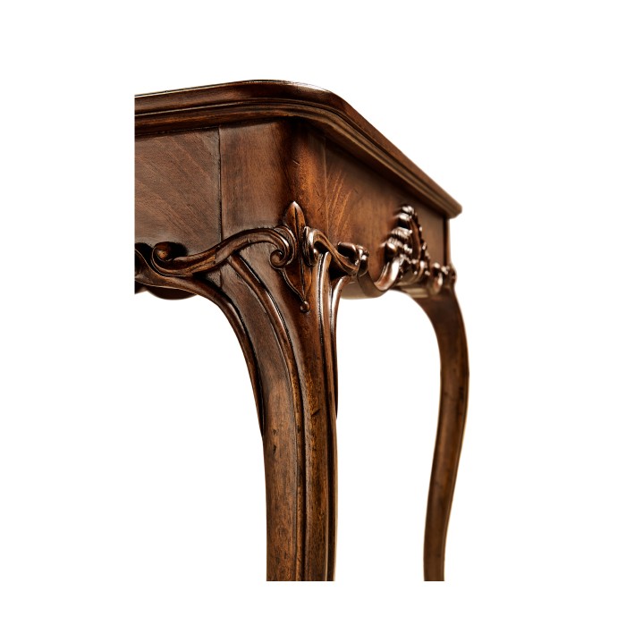 Mahogany Four Legged Square Side Table Scallop Shells