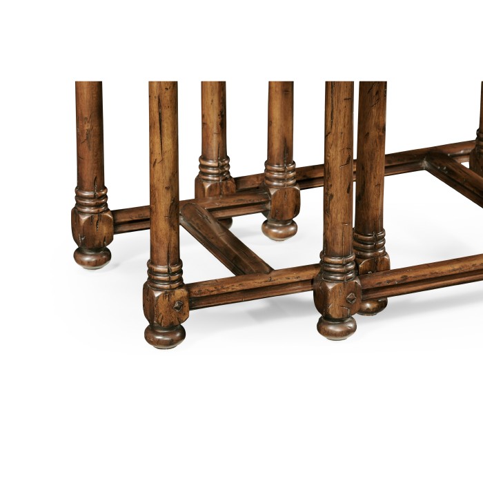 Walnut Oyster Parquet Nest of Tables