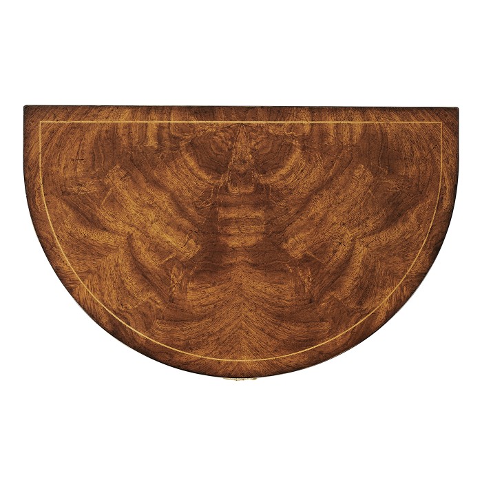 Crotch Walnut Demilune Narrow Tables
