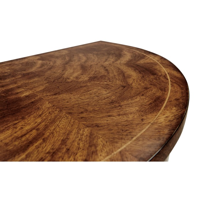 Crotch Walnut Demilune Narrow Tables