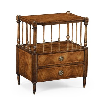 Crotch walnut veneer side table