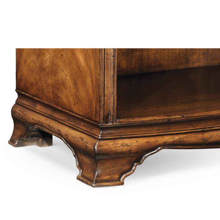 Crotch Walnut Bedside Cabinet with Shelf