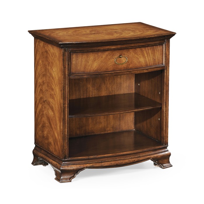 Crotch Walnut Bedside Cabinet with Shelf