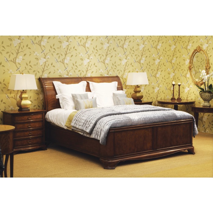 Walnut Sleigh US King Bed
