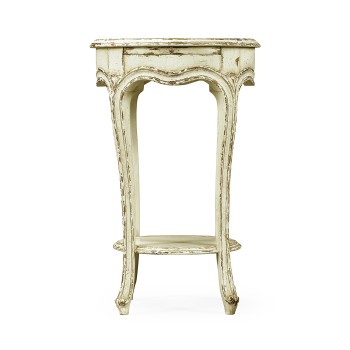 French small round lamp table (white)