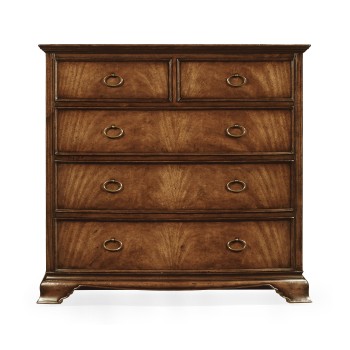 Crotch walnut bedside chest of drawers