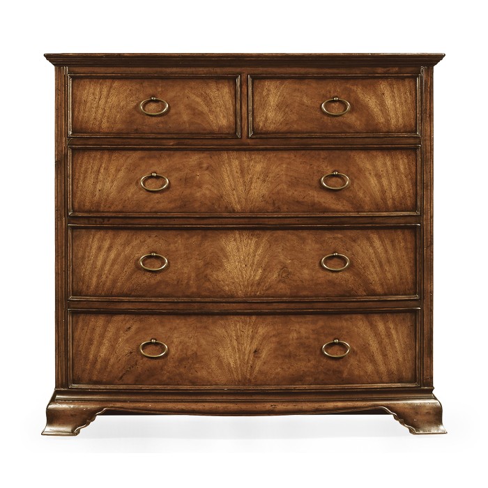 Crotch walnut bedside chest of drawers