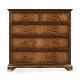 Crotch walnut bedside chest of drawers