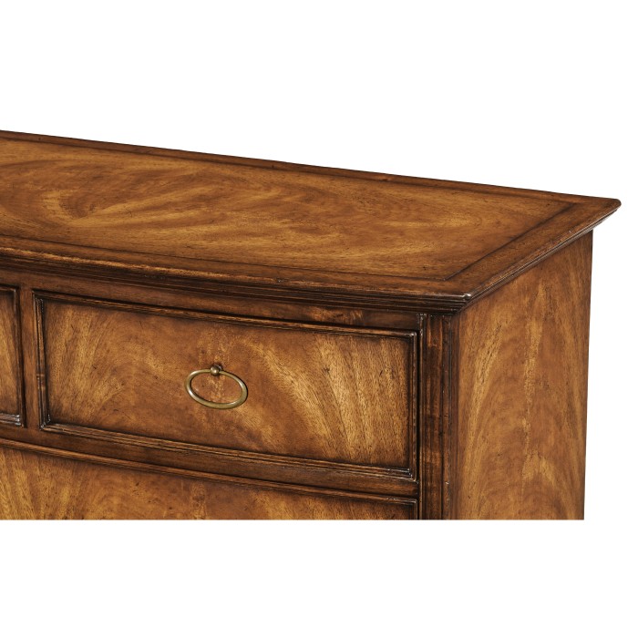 Crotch walnut bedside chest of drawers
