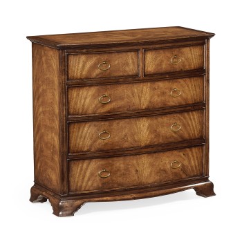 Crotch walnut bedside chest of drawers