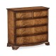 Crotch walnut bedside chest of drawers