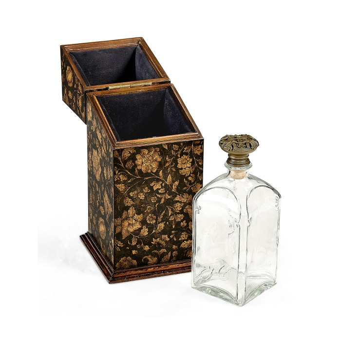 Single Glass Decanter & Black Chinoiserie Case