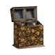 Pair of Glass Decanters & Black Chinoiserie Case