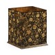 Square Black Chinoiserie Waste Basket