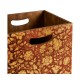 Square Red Chinoiserie Waste Basket