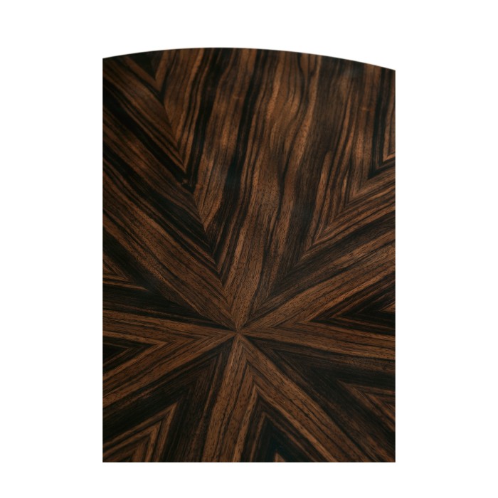 Round Art Deco Macassar Ebony High Lustre Side Table with Drawer
