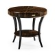 Round Art Deco Macassar Ebony High Lustre Side Table with Drawer
