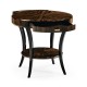 Round Art Deco Macassar Ebony High Lustre Side Table with Drawer