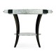 White Smoke Eggshell Round Side Table with Drawer
