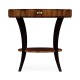 Art Deco High Lustre Round Side Table with Drawer