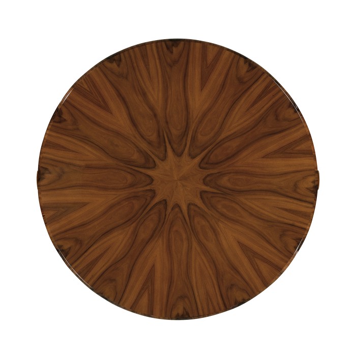 Art Deco High Lustre Round Side Table with Drawer