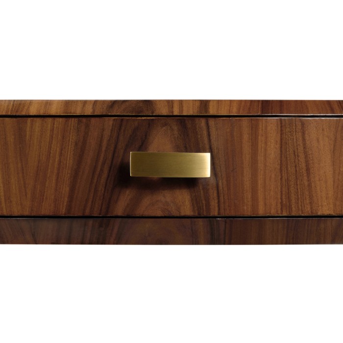 Art Deco High Lustre Round Side Table with Drawer
