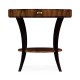 Art Deco Satin Round Side Table with Drawer