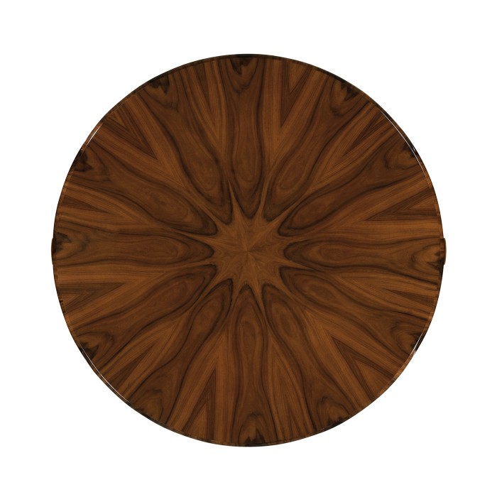 Art Deco Satin Round Side Table with Drawer