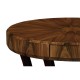 Art Deco Satin Round Side Table with Drawer