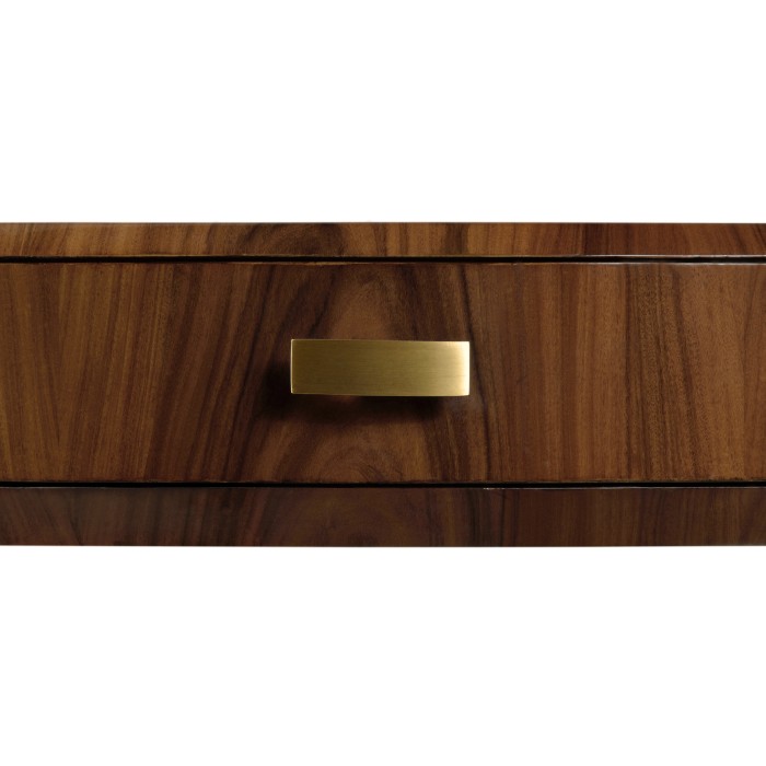 Art Deco Satin Round Side Table with Drawer