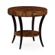 Art Deco Satin Round Side Table with Drawer