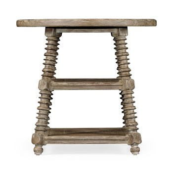 Weathered grey round side table