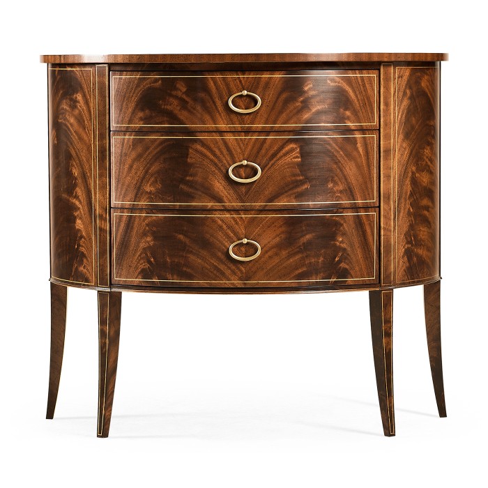 Biedermeier style mahogany demilune cabinet