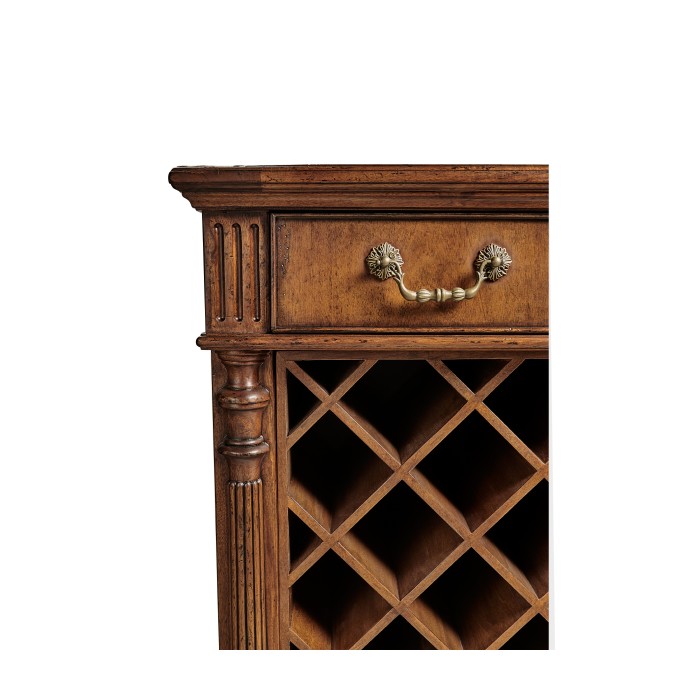 Free Standing Walnut Wine Cabinet
