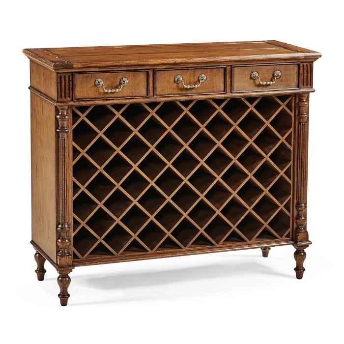 Free Standing Walnut Wine Cabinet