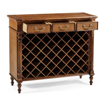 Free Standing Walnut Wine Cabinet