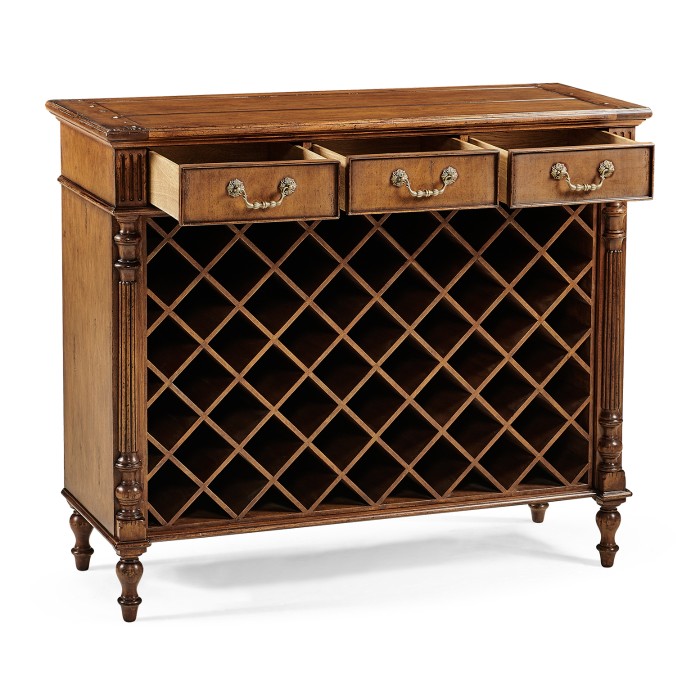 Free Standing Walnut Wine Cabinet