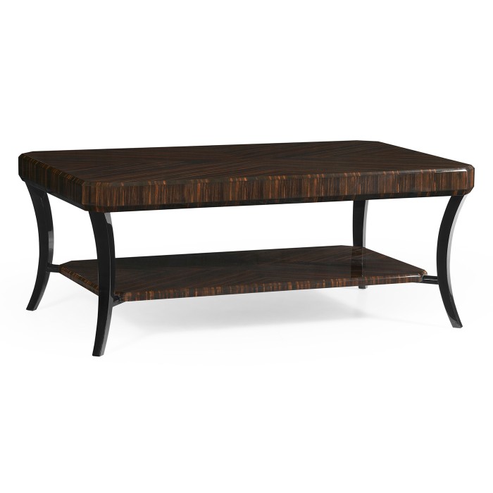 Rectangular Art Deco Macassar Ebony High Lustre Coffee Table