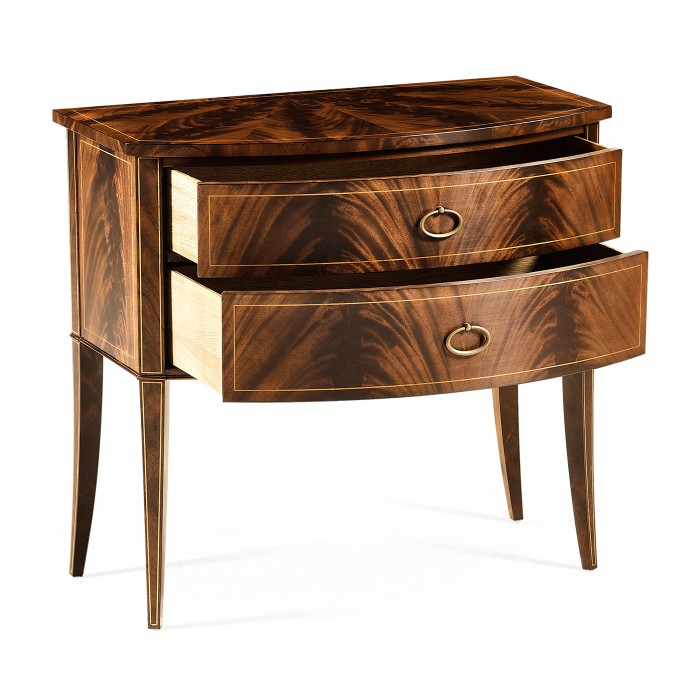 Biedermeier Style Mahogany Bow Front Chest