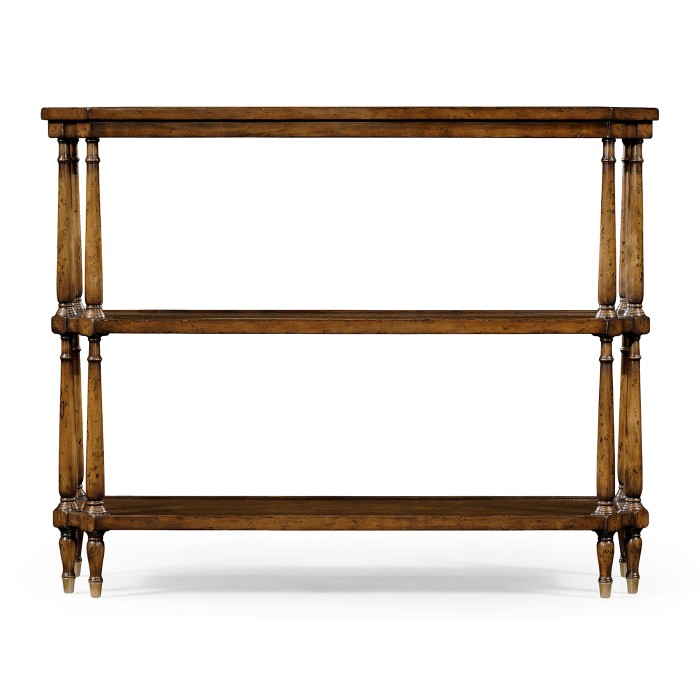 Antique walnut console on baluster legs