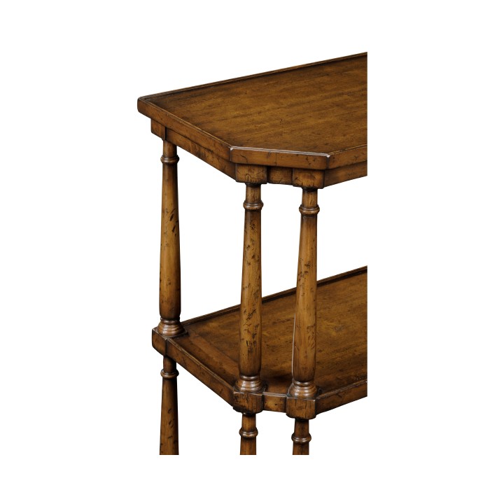Antique walnut console on baluster legs